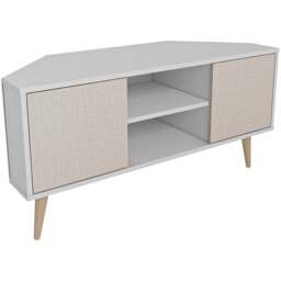 Decorotika Lesson 2 Door 2 Shelf White and Beige Corner TV Stand - Size: 16.6 x 120 x 59.8cm - Multi - Wilko - thumbnail 3