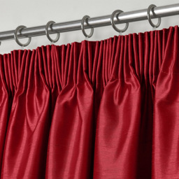 Intimates Faux Silk Red Curtains 168 x 229cm - Size: W 168 x D 229cm - Wilko - thumbnail 3