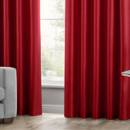 Intimates Faux Silk Red Curtains 168 x 229cm - Size: W 168 x D 229cm - Wilko - thumbnail 4