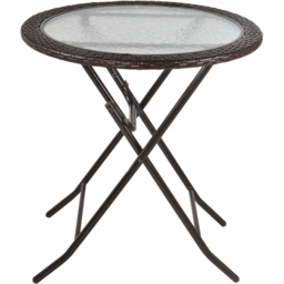 Outsunny Brown Rattan Folding Round Table - Size: 68 x 11 x 100cm - Wilko - thumbnail 3