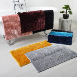 Allure Bath Fashions Charcoal Grey Velvet Chenille Bobble Non-Slip Bath Mat - Size: 50 x 80cm - Wilko - thumbnail 3