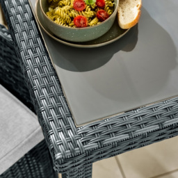 Furniturebox Grenada Grey Rattan 4 Seater Outdoor Dining Set - Wilko - thumbnail 7
