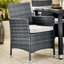 Furniturebox Grenada Grey Rattan 4 Seater Outdoor Dining Set - Wilko - thumbnail 5