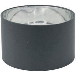 ValueLights Reni Charcoal and Metallic Chrome Small Ceiling Drum Lamp Shade 25cm - Size: 15 x 25 x 25cm - Grey - Wilko