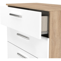 Crowndale Contrast 4 Drawer White Matt and Bardolino Oak Chest of Drawers Ready Assembled - White Matt & Bardolino Oak - Wilko - thumbnail 7