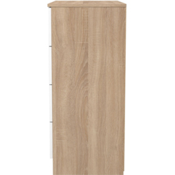 Crowndale Contrast 4 Drawer White Matt and Bardolino Oak Chest of Drawers Ready Assembled - White Matt & Bardolino Oak - Wilko - thumbnail 4