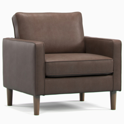 Bexhill Brown Faux Leather Armchair - Size: 82 x 65 x 75cm - Wilko - thumbnail 3