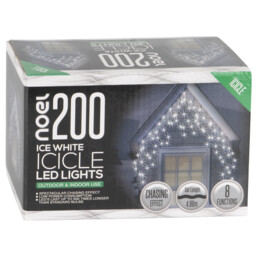 noel 200 Ice White LED Icicle Lights - Wilko - thumbnail 3