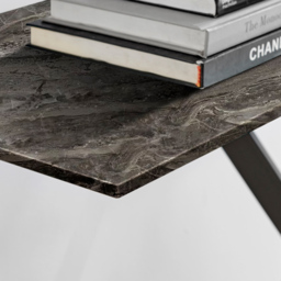 Furniturebox Tavalo Marble Effect Black Console Table - Size: 40 x 120 x 78cm - Grey - Wilko - thumbnail 4