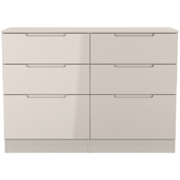 Crowndale Milan 6 Drawer Kashmir Gloss and Kashmir Wide Chest of Drawers Ready Assembled - Kashmir Gloss & Kashmir - Wilko - thumbnail 4