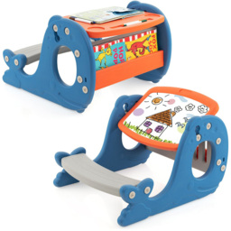 Costway Kids Blue Multi Functional Convertible Activity Table Set - Size: 67 x 44 x 16cm - Wilko - thumbnail 3
