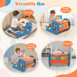 Costway Kids Blue Multi Functional Convertible Activity Table Set - Size: 67 x 44 x 16cm - Wilko - thumbnail 6