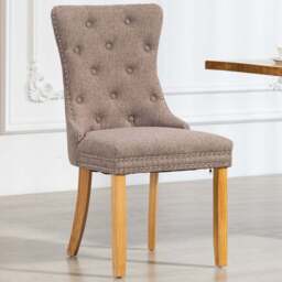 Artemis Home Rezzato Set of 2 Dark Brown Fabric Dining Chair - Wilko - thumbnail 1