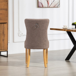 Artemis Home Rezzato Set of 2 Dark Brown Fabric Dining Chair - Wilko - thumbnail 6