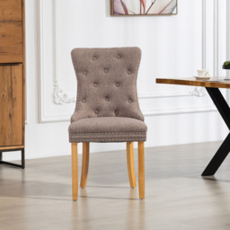 Artemis Home Rezzato Set of 2 Dark Brown Fabric Dining Chair - Wilko - thumbnail 3