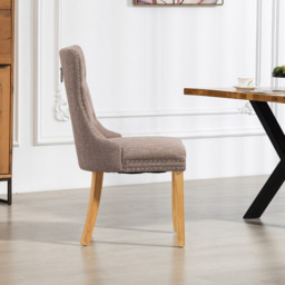 Artemis Home Rezzato Set of 2 Dark Brown Fabric Dining Chair - Wilko - thumbnail 4