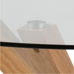 Florence Heaven Clear Glass Round 4 seater Dining Table Oak - Brown - Furniture To Go - Wilko - thumbnail 5