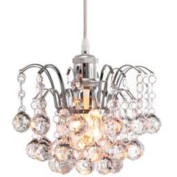 Innoteck Chrome Faceted Oriel Pendant Light Shade - Size: 19 x 23.5 x 23.5cm - Clear - Wilko - thumbnail 1