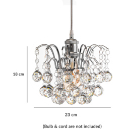 Innoteck Chrome Faceted Oriel Pendant Light Shade - Size: 19 x 23.5 x 23.5cm - Clear - Wilko - thumbnail 6