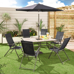 Malay Outdoor Essentials Rio 5 Position Navy Garden Chair - Size: 1 Seater - Blue - Wilko - thumbnail 4