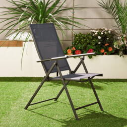 Malay Outdoor Essentials Rio 5 Position Navy Garden Chair - Size: 1 Seater - Blue - Wilko - thumbnail 1