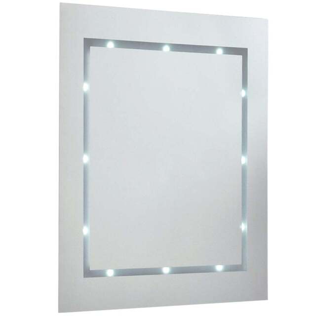 ValueLights White Rectangular LED Bathroom Mirror 40 x 35cm - Size: 40 x 3.5 x 35cm - Silver - Wilko - image 1