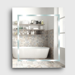 ValueLights White Rectangular LED Bathroom Mirror 40 x 35cm - Size: 40 x 3.5 x 35cm - Silver - Wilko - thumbnail 3