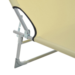 Outsunny Sun lounger Camping Cot Beige - Size: 58 x 15 x 71cm - Cream - Wilko - thumbnail 4