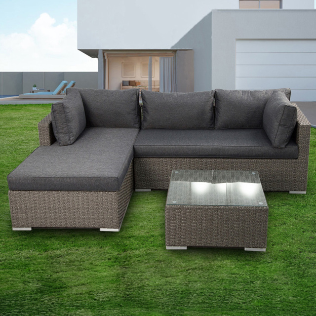 Furniture One 4 Seater L Shaped Garden Corner Lounge Set - Grey - Wilko - image 1