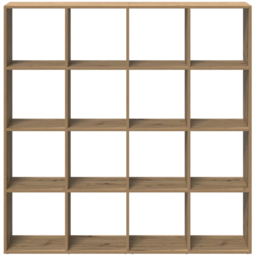 vidaXL 16 Shelf Artisan Oak Bookcase - Size: 137.5 x 29 x 137.5cm - Brown - Wilko - thumbnail 6