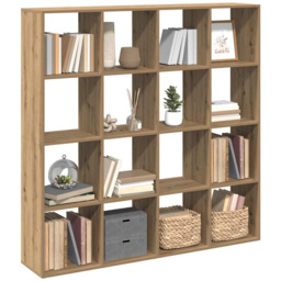 vidaXL 16 Shelf Artisan Oak Bookcase - Size: 137.5 x 29 x 137.5cm - Brown - Wilko - thumbnail 5