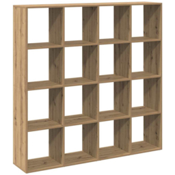 vidaXL 16 Shelf Artisan Oak Bookcase - Size: 137.5 x 29 x 137.5cm - Brown - Wilko - thumbnail 3