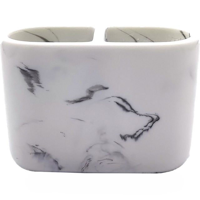 Attica White Marble Toothbrush Holder - Size: 13 x 9 x 5cm - Wilko - image 1