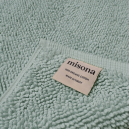 Misona Loop Duck Egg Reversible Organic Cotton Bath Mat 50 x 80cm - Size: 50 x 80 x 1cm - Duckegg - Wilko - thumbnail 3