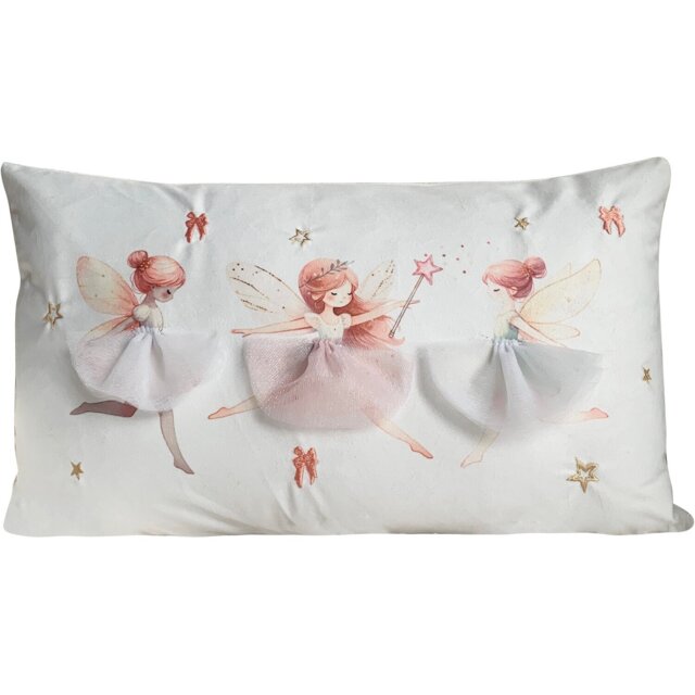 Woodland Fairies Cushion White - Wilko