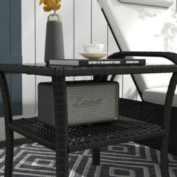 Outsunny Single Shelf Black Rattan Coffee Table with Glass Top - Size: 45 x 50 x 50cm - Wilko - thumbnail 4