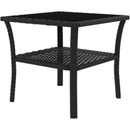 Outsunny Single Shelf Black Rattan Coffee Table with Glass Top - Size: 45 x 50 x 50cm - Wilko - thumbnail 3