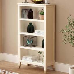 Palazzi 4 Shelves White Bookcase - Size: 4 Shelf - Wilko