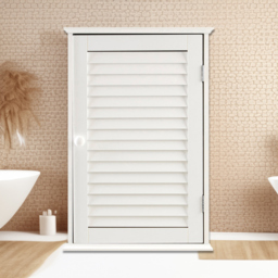 Premier Housewares White Wood Bathroom Cabinet - Size: 23 x 17 x 83cm - Wilko