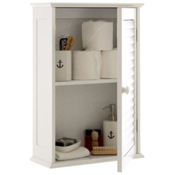 Premier Housewares White Wood Bathroom Cabinet - Size: 23 x 17 x 83cm - Wilko - thumbnail 6