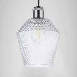 Happy Homewares Clear Glass Compact Diamond Pendant Shade - Size: 17 x 17 x 17cm - Wilko - thumbnail 7