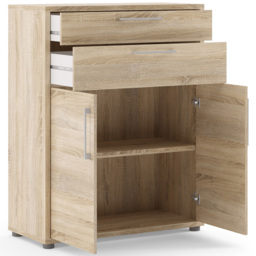 Florence 2 Door 2 Drawer Oak Bookcase - Size: 40.1 x 89.2 x 113.4cm - Wood - Furniture to Go - Wilko - thumbnail 5