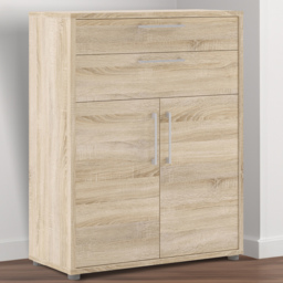 Florence 2 Door 2 Drawer Oak Bookcase - Size: 40.1 x 89.2 x 113.4cm - Wood - Furniture to Go - Wilko - thumbnail 1