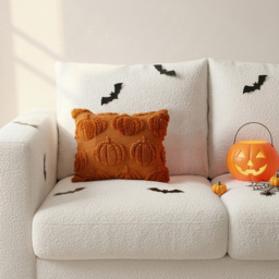 Living and Home Orange Pumpkin Soft Plush Throw Pillow 45 x 45cm - Size: 13 x 45 x 45cm - Wilko - thumbnail 3