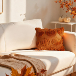 Living and Home Orange Pumpkin Soft Plush Throw Pillow 45 x 45cm - Size: 13 x 45 x 45cm - Wilko - thumbnail 7