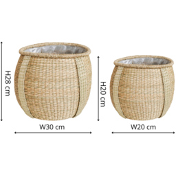 Ivyline Pando Seagrass Natural Basket 2 Pack - Size: 30cm - n/a - Wilko - thumbnail 6