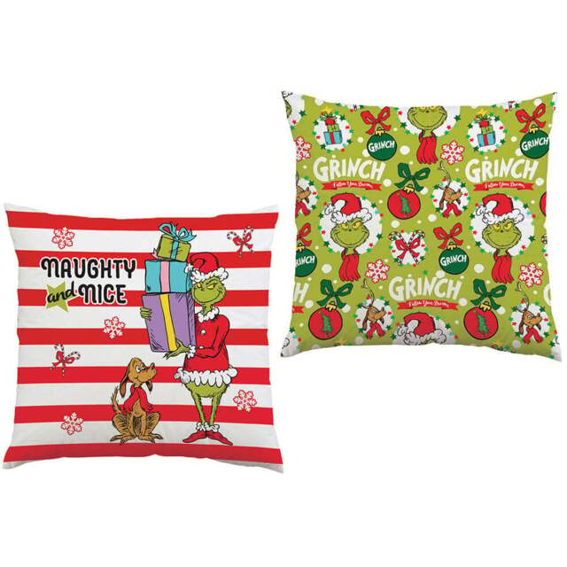 The Grinch Naughty and Nice Cushion - Wilko - image 1