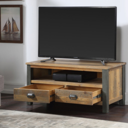 Baumhaus Urban Elegance 2 Drawers Reclaimed Wood Widescreen TV Cabinet - Brown - Wilko - thumbnail 3