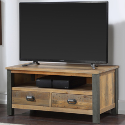 Baumhaus Urban Elegance 2 Drawers Reclaimed Wood Widescreen TV Cabinet - Brown - Wilko - thumbnail 4