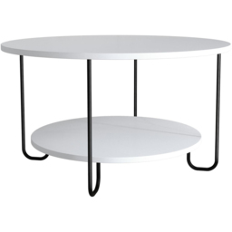 Corro White Modern Coffee Table - Size: 45.0  x 80.0  x 80.0 cm - Decortie - Wilko - thumbnail 3